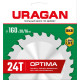 URAGAN Optima, 160 х 20/16 мм, 24Т, пильный диск по дереву (36801-160-20-24) купить в Сочи