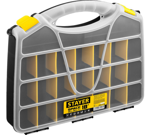 STAYER SPACE-18, 455 х 355 х 70 мм, (18″), пластиковый органайзер с 21 ячейкой (38038-18) купить  в Сочи