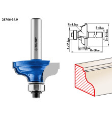 ЗУБР 34.9 x 15 мм, радиус 4.8 мм, фреза кромочная калевочная №5, Профессионал (28706-34.9)