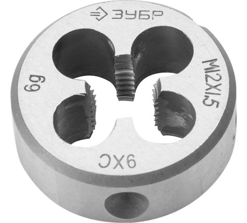 ЗУБР М12 x 1.5 мм, сталь 9ХС, плашка круглая ручная (4-28022-12-1.5) купить  в Сочи