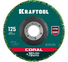 KRAFTOOL 125 х 22.2 мм, диск полимерно-шлифовальный синтетический коралловый (36599-125)
