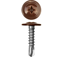 ЗУБР ПШМ-С 8017, 25 х 4.2 мм, шок.-коричн., 400 шт, саморез с пресс-шайбой и сверлом (300211-42-025-8017)