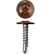 ЗУБР ПШМ-С 8017, 25 х 4.2 мм, шок.-коричн., 400 шт, саморез с пресс-шайбой и сверлом (300211-42-025-8017)