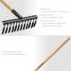 GRINDA GS-12 WOOD, 385 х 95 х 1300 мм, 12 витых зубцов, углеродистая сталь, антикор. покрытие, черенок дерев. высш. сорт, садовые грабли(39581-12) купить в Сочи