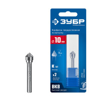 ЗУБР 10х5 мм, тип K (зенкер с вершиной 90°), хв-к 6 мм, твердосплавная борфреза, ПРОФЕССИОНАЛ (28809-10-5)