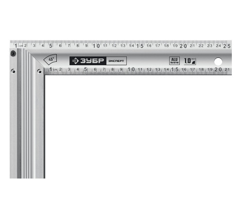 ЗУБР ЭКСПЕРТ 250 мм, жесткий столярный угольник, Профессионал (34392-25) купить  в Сочи