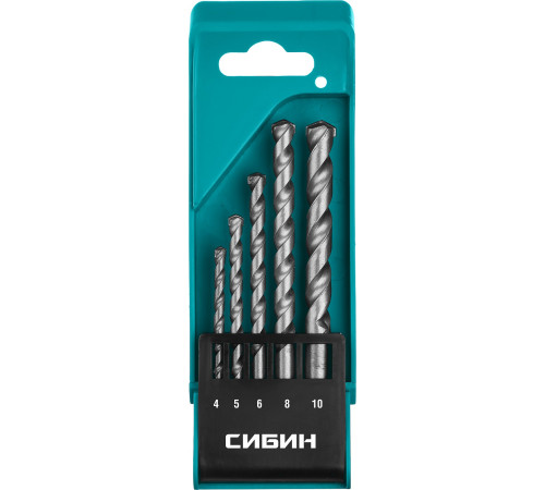 СИБИН 5 шт: d 4-5-6-8-10 мм, набор сверл по бетону (29112-H5) купить  в Сочи