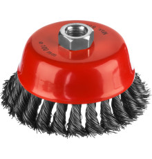 MIRAX 100 мм, жгутированная стальная проволока 0.5 мм, чашечная щетка-крацовка для УШМ (35104-100)