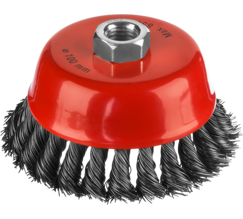 MIRAX 100 мм, жгутированная стальная проволока 0.5 мм, чашечная щетка-крацовка для УШМ (35104-100) купить  в Сочи