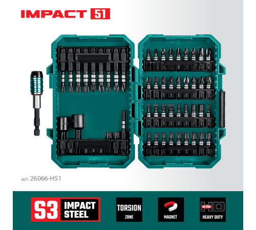 KRAFTOOL Impact-51, 51 шт, набор ударных бит (26066-H51) купить  в Сочи