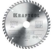 KRAFTOOL Precision, 216 х 30 мм, 48Т, пильный диск по дереву (36952-216-30)