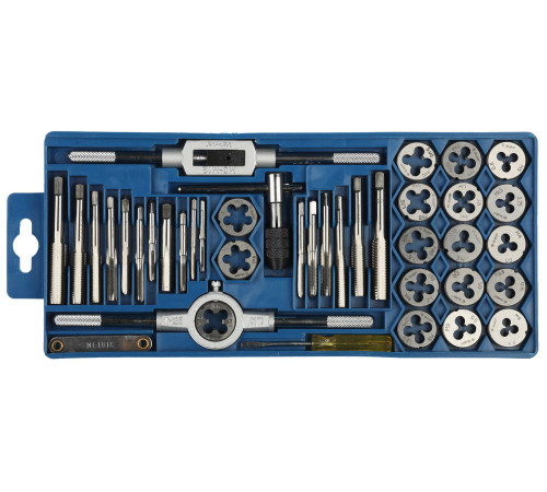 ЗУБР 40 предм., сталь 9ХС, набор метчиков и плашек в пластиковом боксе (2810-H40) купить  в Сочи