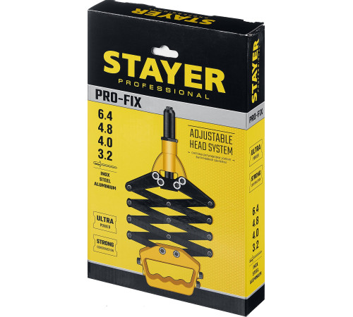 STAYER PRO-FIX, 3.2 - 6.4 мм, рычажно-складной заклепочник, Professional (3115) купить в Сочи STAYER PRO-FIX, 3.2 - 6.4 мм, рычажно-складной заклепочник, Professional (3115) купить в Сочи
