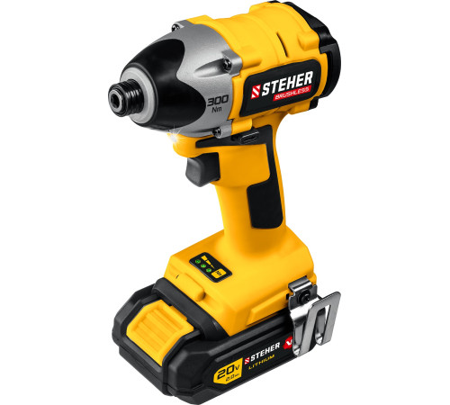 STEHER V1, 20 В, 300 Н·м, 2 АКБ (2 А·ч), бесщеточный винтоверт, кейс (CSB-300-2) купить в Сочи STEHER V1, 20 В, 300 Н·м, 2 АКБ (2 А·ч), бесщеточный винтоверт, кейс (CSB-300-2) купить в Сочи