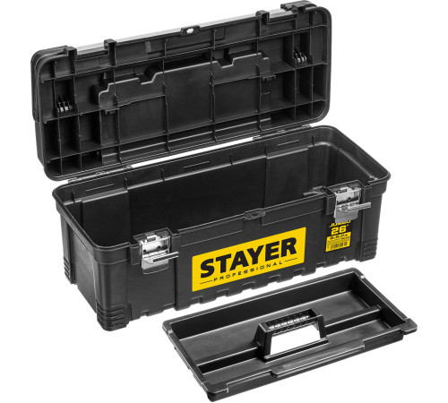 STAYER JUMBO-26, 650 x 280 x 270 мм, (26″), пластиковый ящик для инструментов, Professional (38003-26) купить в Сочи STAYER JUMBO-26, 650 x 280 x 270 мм, (26″), пластиковый ящик для инструментов, Professional (38003-26) купить в Сочи