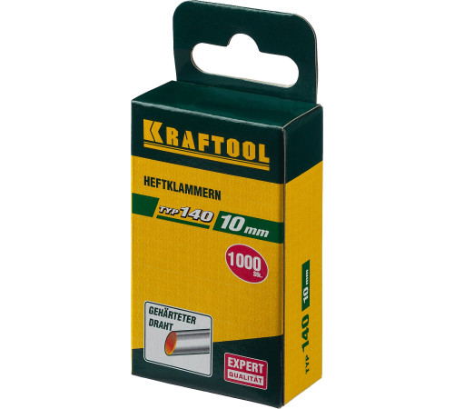 KRAFTOOL тип 140 (G/11/57) 10 мм, 1000 шт, калибр 20GA, скобы для степлера (31680-10) купить  в Сочи