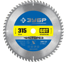 ЗУБР Чисторез, 315 x 30 мм, 60Т, пильный диск по дереву, Профессионал (36905-315-30-60)