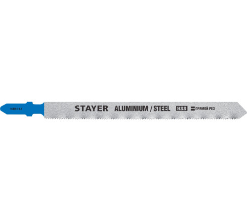STAYER T318A, 2 шт, 110 мм / 1.2 мм, T-хвост., HSS сталь, по металлу 1-3 мм, по алюмин. профилям до 65 мм, полотна для лобзика (159951-1.2) купить в Сочи STAYER T318A, 2 шт, 110 мм / 1.2 мм, T-хвост., HSS сталь, по металлу 1-3 мм, по алюмин. профилям до 65 мм, полотна для лобзика (159951-1.2) купить в Сочи