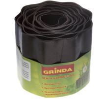 GRINDA 15 см х 9 м, коричневая, полиэтилен низкого давления, бордюрная лента (422247-15)