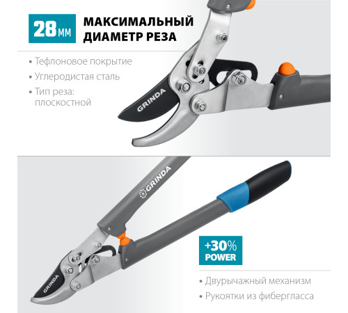 GRINDA C-520, длина 520 мм, лезвия из высокоуглеродистой стали, композитные рукоятки, плоскостной сучкорез, PROLine (424524) купить в Сочи GRINDA C-520, длина 520 мм, лезвия из высокоуглеродистой стали, композитные рукоятки, плоскостной сучкорез, PROLine (424524) купить в Сочи