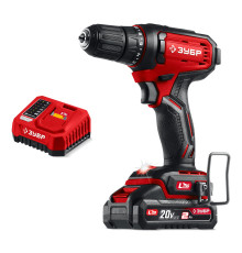 ЗУБР 20 В, 40 Н·м, 1 АКБ LMS (2 А·ч), дрель-шуруповерт (ДШ-40-21)