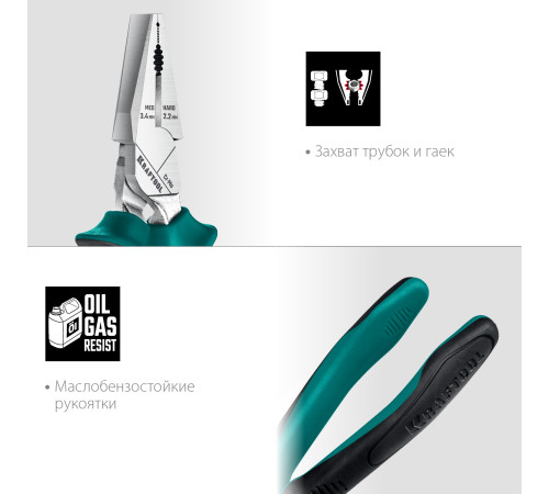 KRAFTOOL KraftMax, 180 мм, комбинированные плоскогубцы с эксцентриковым шарниром (22011-1-18) купить  в Сочи