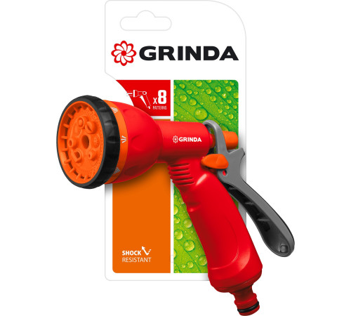 GRINDA P-8, 8 режимов, курок сзади, пластиковый, поливочный пистолет (8-427370) купить  в Сочи