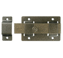 ЗД-02, для дверей, 75 х 115 мм, усиленная, плоский засов, цвет бронза, накладная задвижка (37778-2)