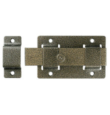 ЗД-02, для дверей, 75 х 115 мм, усиленная, плоский засов, цвет бронза, накладная задвижка (37778-2)