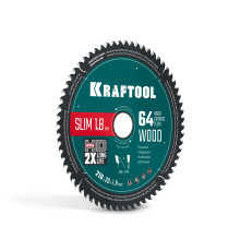 KRAFTOOL Slim wood cut 210 х 30 x 1.8 мм, 64Т, диск пильный по дереву, (36955-210-30-64)