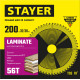 STAYER Laminate, 200 x 32/30 мм, 56Т, аккуратный рез, пильный диск по ламинату (3684-200-32-56) купить в Сочи