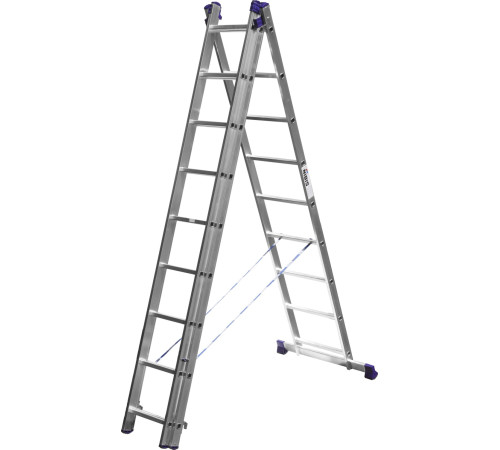 СИБИН 9 ступеней, со стабилизатором, алюминиевая, трехсекционная лестница (38833-09) купить  в Сочи