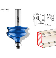 ЗУБР 44.5 x 28 мм, хвостовик 12 мм, фреза кромочная фигурная №4, Профессионал (28715-44.5)