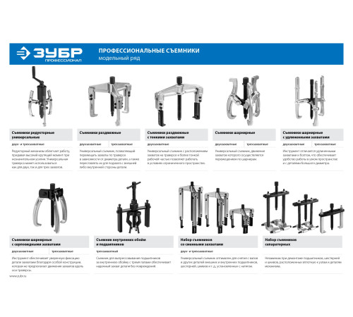 ЗУБР набор сепараторных съемников в кейсе, Профессионал (43307-H12) купить  в Сочи