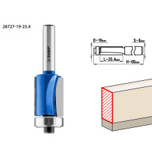 ЗУБР 19 x 25.4 мм, хвостовик 8 мм, фреза кромочная с нижним подшипником, Профессионал (28727-19-25.4)