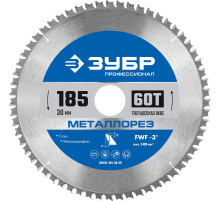 ЗУБР Металлорез, 185 х 30 мм, 60Т, пильный диск по металлу и металлопрофилю, Профессионал (36932-185-30-60)