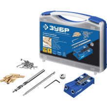 ЗУБР два отверстия, в кейсе, двойной кондуктор для глухих отверстий, Профессионал (30091)