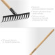 GRINDA GT-12 WOOD, 310 х 80 х 1300 мм, 12 прямых зубцов, углерод. сталь, антикор. покрытие, черенок дерев. высш. сорт, садовые грабли (39583-12) купить в Сочи