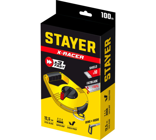 STAYER RACER 100 м геодезическая стальная мерная лента (34186-100) купить  в Сочи