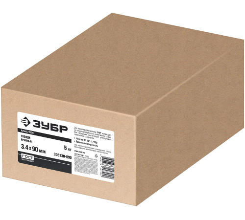 ЗУБР 90 x 3.4 мм, 5 кг, ершеные гвозди (305130-090) купить  в Сочи