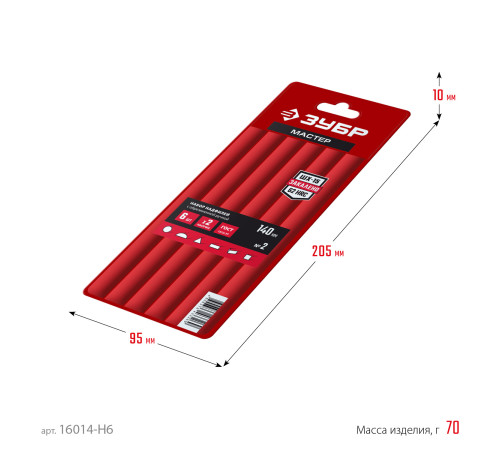 ЗУБР 6 шт, 140 мм, в чехле, с ручками, набор надфилей (16014-H6) купить  в Сочи