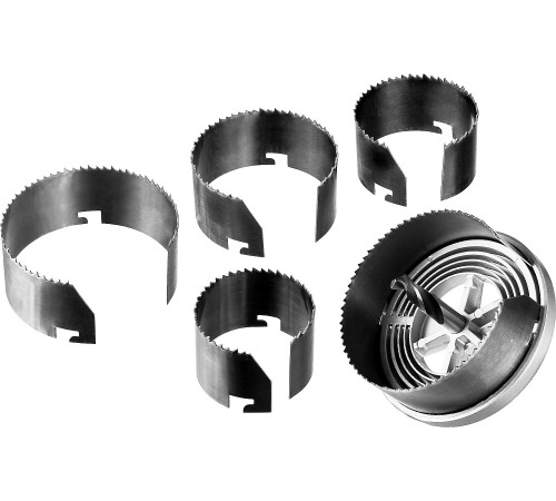 ЗУБР 5 шт, (60-73-80 х 42 мм), наборная кольцевая пила по дереву (29595-H5-32) купить  в Сочи