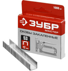 ЗУБР тип 53 (A/10/JT21) 12 мм, 1000 шт, калибр 23GA, скобы для степлера (31625-12)