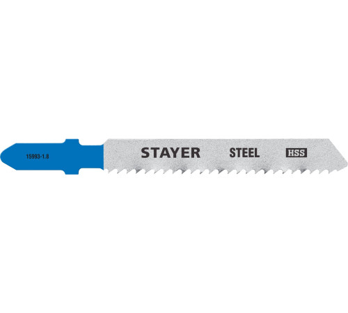 STAYER T118B, 2 шт, 50 мм / 2 мм (12TPI), T-хвост., HSS сталь, по металлу толщиной 2-6 мм, полотна для лобзика, Professional (15993-1.8) купить в Сочи STAYER T118B, 2 шт, 50 мм / 2 мм (12TPI), T-хвост., HSS сталь, по металлу толщиной 2-6 мм, полотна для лобзика, Professional (15993-1.8) купить в Сочи