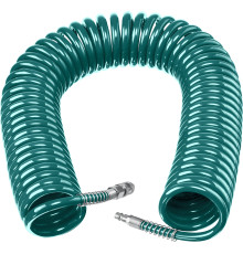 KRAFTOOL 20 м, 8 х 12 мм, 15 бар, воздушный спиральный шланг с фитингами рапид (06590-20)