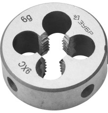 ЗУБР М10 x 1.5 мм, сталь 9ХС, плашка круглая ручная (4-28022-10-1.5)