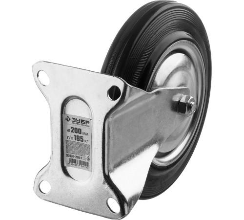 ЗУБР d 200 мм, г/п 185 кг, игольчатый подшипник, резина/металл, неповоротное колесо, Профессионал (30936-200-F) купить  в Сочи