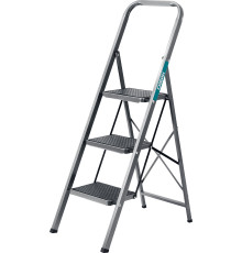 СИБИН 3 ступени, 71 см, c широкими обрезиненными ступенями, стальная стремянка (38807-03)