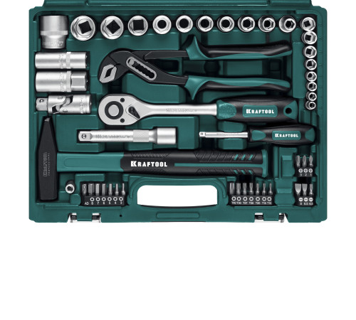 KRAFTOOL EXTREM-66, 66 предм., (1/2″+1/4″), универсальный набор инструмента (27976-H66) купить  в Сочи