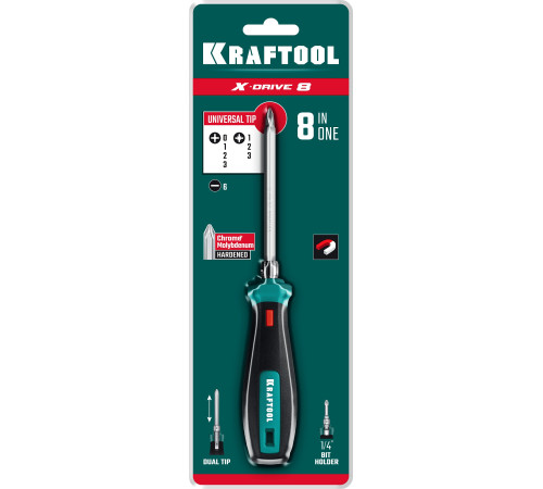 KRAFTOOL Universal-8, универсальная переставная отвертка (26168) купить в Сочи KRAFTOOL Universal-8, универсальная переставная отвертка (26168) купить в Сочи